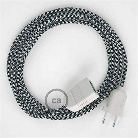 Rallonge Lectrique Avec Cable Textile Rp Effet Soie Bicolore Blanc