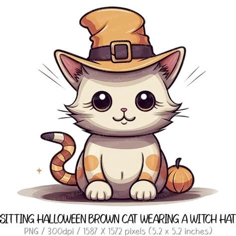 A Cartoon Cat Wearing A Witches Hat