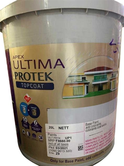 Asian Paints Apex Ultima Protek Topcoat Packaging Size 20 L At Best