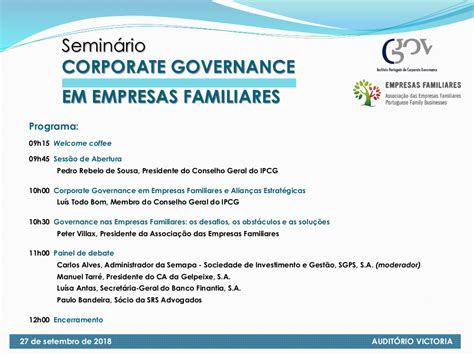 Seminário Corporate Governance em Empresas Familiares