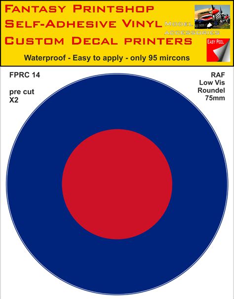 Raf Roundels Twin Packs Vinyl Sticker Decals Type Low Vis Roundel