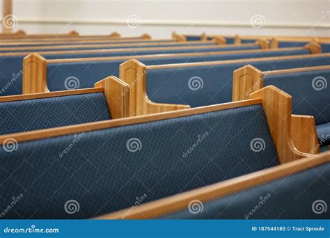 Empty Pews In Modern Church Sanctuary Stock Photo Image Of Sunday