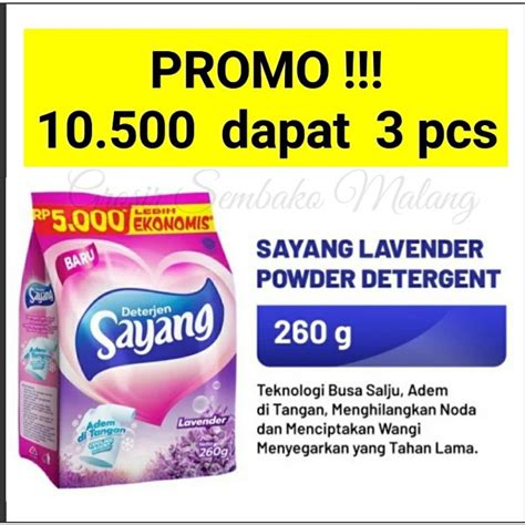 Jual SAYANG Deterjen Bubuk 260 Gr MINIMAL BELI 3 SAYANG Detergent