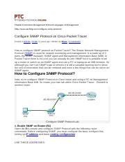 How To Configure Snmp Protocol On Cisco Packet Tracer Course Hero