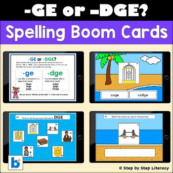 GE Or DGE BOOM CARDS Orton Gillingham Spelling Rules By Step By Step