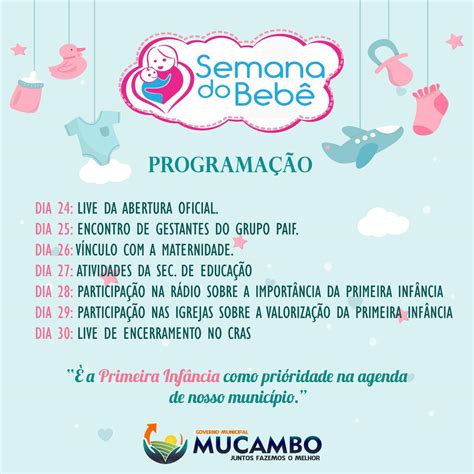 Programa O Da Semana Do Beb Prefeitura De Mucambo