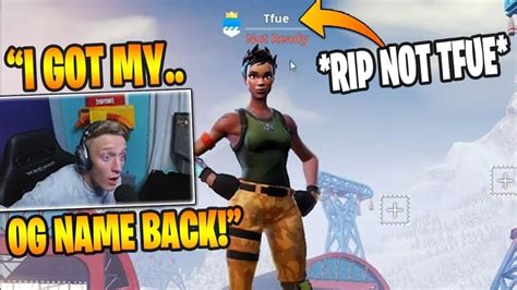 TFUE GETS HIS OG NAME BACK FREAKS OUT Fortnite Stream Highlights