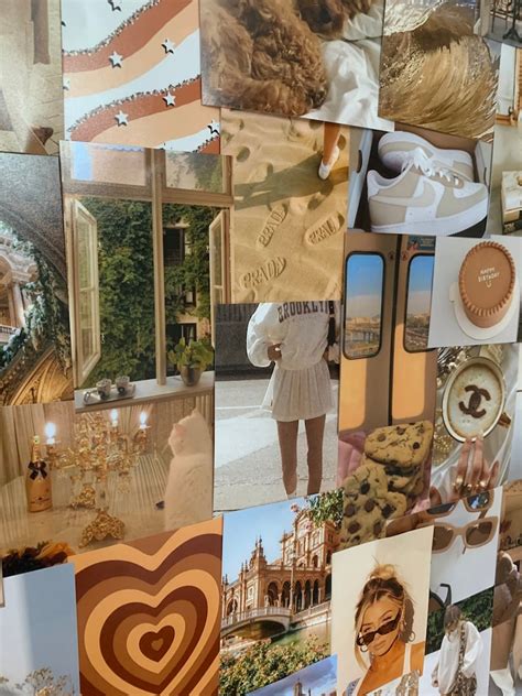 Beige Aesthetic Collage Kit X Inches Pack Of Etsy