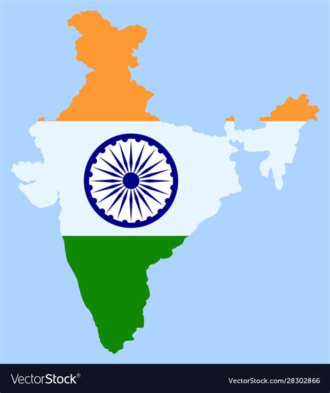 India Map And Indian Flag Oriental Country Vector Image