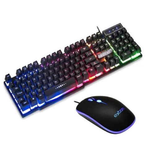 Kit Teclado E Mouse C Fio Gamer Usb E Led Colorido Bk G Exbom