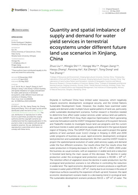 PDF Quantity And Spatial Imbalance Of Supply And Demand For Water