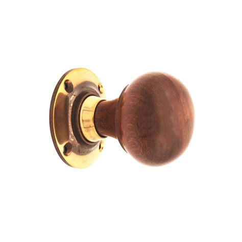 Rosewood Cottage Bun Door Knob Morticerim Knob Spira Brass