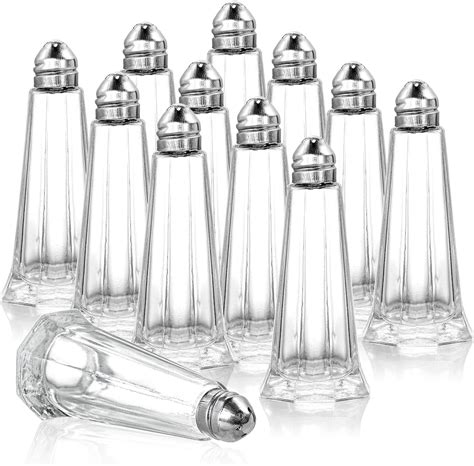 New Star Foodservice 22186 Glass Salt And Pepper Shaker With Stainless Steel