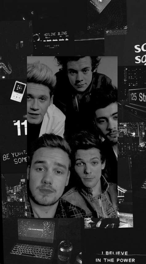 One Direction Black And White Wallpaper