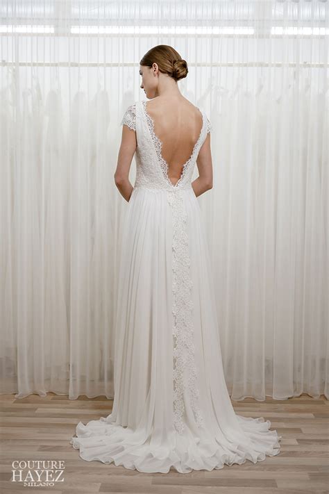 Abito Da Sposa Schiena Scoperta In Pizzo E Seta Couture Hayez