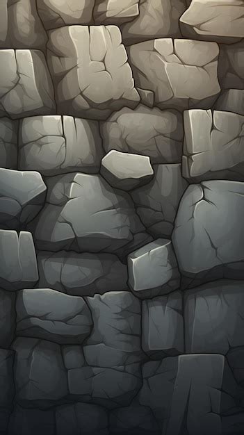 Premium AI Image | stone wall cartoon illustration background