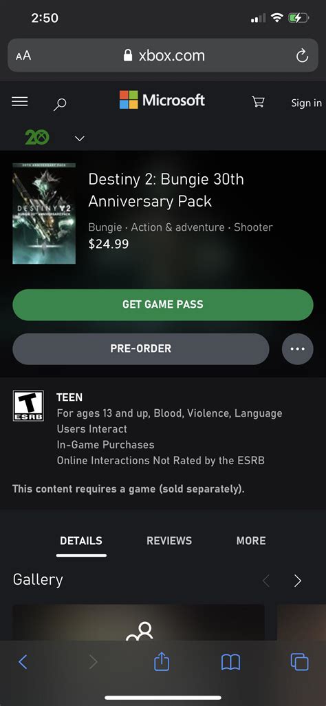 Is the bungie 30th anniversary included in game pass??? : r/xboxone