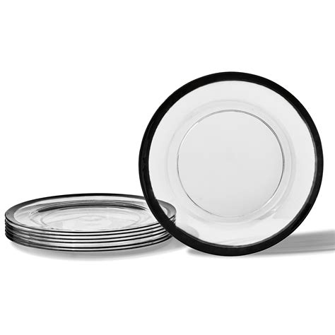 Deluxe Dinnerware Black Rimmed Charger Plates