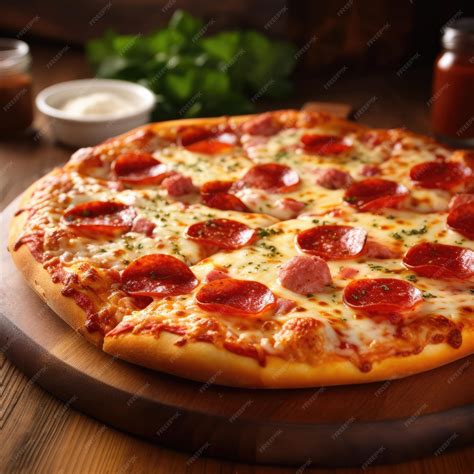 Premium AI Image | Pepperoni Pizza Bliss Spicy Pepperoni Delight Cheesy