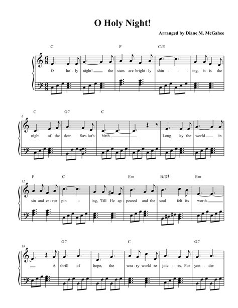 O Holy Night Arr Arranged By Diane M Mcgahee By John Denver Sheet