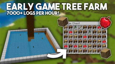 Easy 1 20 Tree Farm Minecraft Bedrock Simple Tree Farm Wood Farm