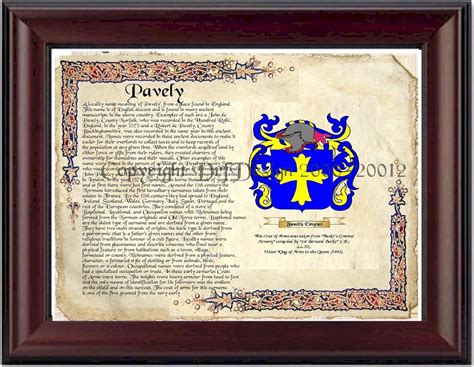 Amazon.com: Pavely Coat of Arms/ Family Crest on Fine Paper and Family History: Picture: Posters ...