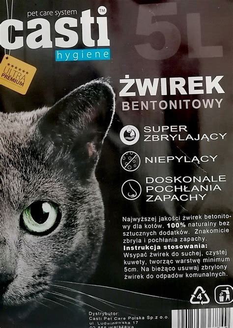 Żwirek bentonitowy Casti 5L Ultra Premium 12476970016 oficjalne