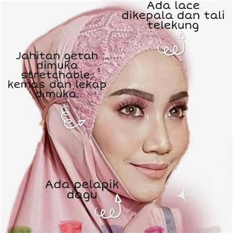 Telekung Solat Plain Arafah Lycra Adult Dewasa Lace Prayer Set Women