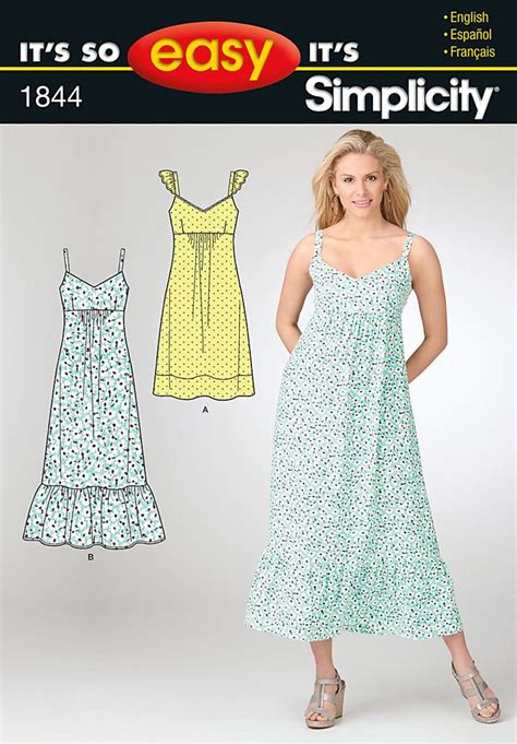 Purchase Simplicity 1844 Misses Dress In Two Lengths And Read Its