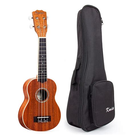 Kmise Soprano Ukulele Mahogany 21 Inch Ukelele Uke 4 String Hawaii Guitar With Gig Bag