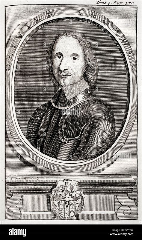 Portrait Engraving Of Oliver Cromwell 1599 1658 By G Schouten1742