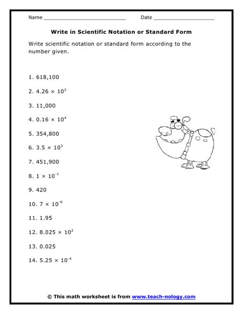 Scientific Notation To Standard Form Worksheet