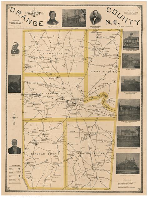 Orange County North Carolina 1891 - Old Map Reprint - OLD MAPS