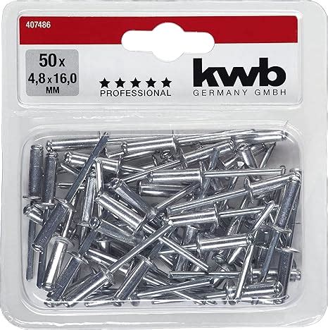 Kwb Rivets Aveugles Rivets Pop Mm Longueur Mm En Aluminium