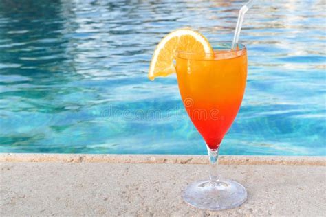 Sex On The Beach Cocktail Near The Swimming Pool Delicious Beverages Stock Image Image Of