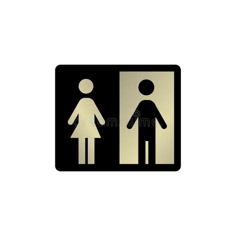 Men And Women Gender Sign Wc Toilet Signage Door Plate Icon Stock