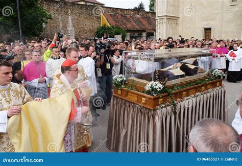 Arrival Of The Body Of St Leopold Mandic In Zagreb Cathedral Editorial