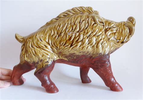 4303 Large Wild Boar Statuette Wild Boar Sculpture Japanese Etsy