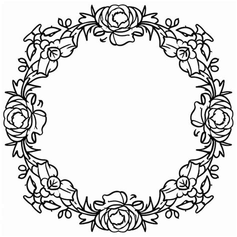 Vector De Bordes De Rosas Para Colorear Páginas Vector Premium