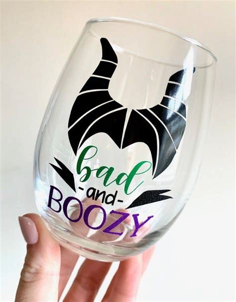 Bad And Boozy Wine Glass Maleficent Wine Glass Bad And Boozy Etsy