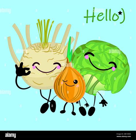 A Fun Collection Of Plant Cartoon Characters Vector Vegetable Isolates Set Of Various Cute