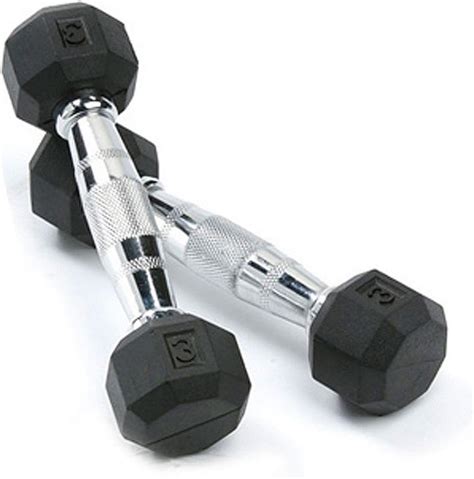 Spri Deluxe Rubber Dumbbells Sold As Set Of 2 3 Pound Dumbbells