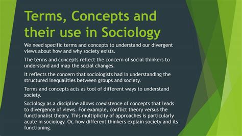 Terms Concepts And Their Use In Sociology PowerPoint Slides