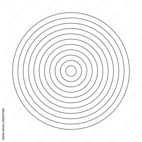 Vetor De Polar Grid Of Concentric Circles Circle Diagram Divided On