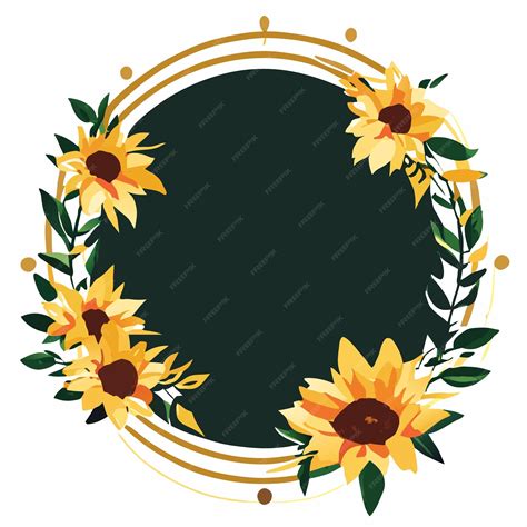 Premium Vector Flat Design Natural Sunflower Border