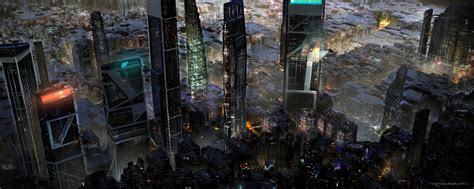 Concept Design Near Future Dystopian Mega City