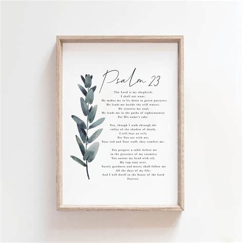 Psalm Der Herr Ist Mein Hirte Bibelvers Wand Kunstdruck Etsy