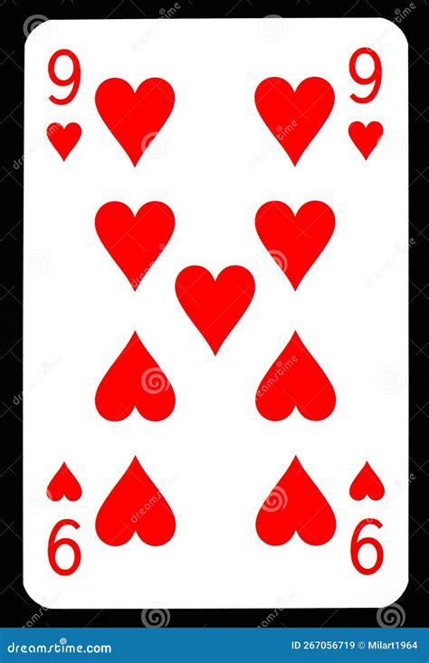 Nine Of Hearts Playing Card Stock Image Image Of Leisure King 267056719