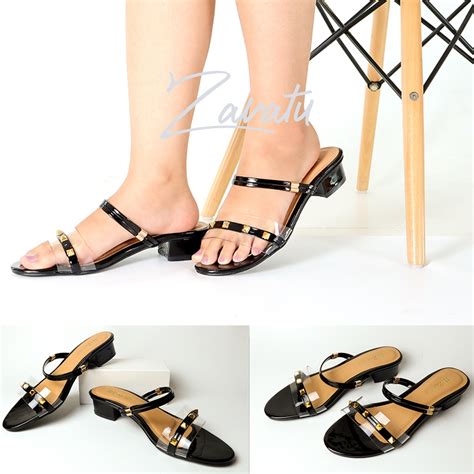 Jual Sandal Heels Wanita Hak Tahu Cm Kombinasi Mika Ukuran