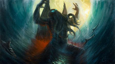 Cthulhu Commands The Sea Painting By Christopher Clark Fine Art America